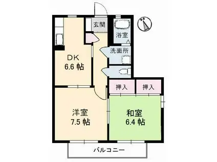 フォレストハイツ(2DK/2階)の間取り写真