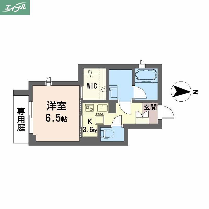 ウエストハイツ(1K/1階)の間取り写真