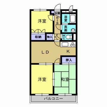 ユーミー和田山(3LDK/3階)の間取り写真