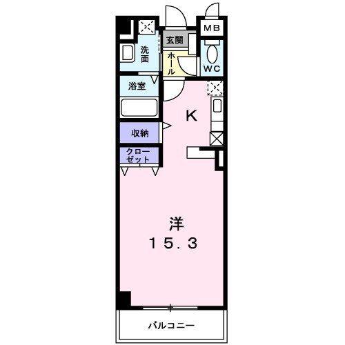 セレンディピティO.V(1K/1階)の間取り写真