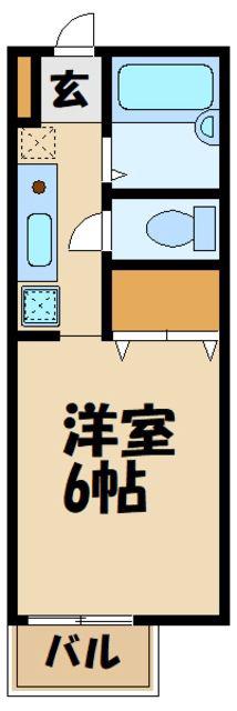 ドルフ北烏山C(1K/1階)の間取り写真