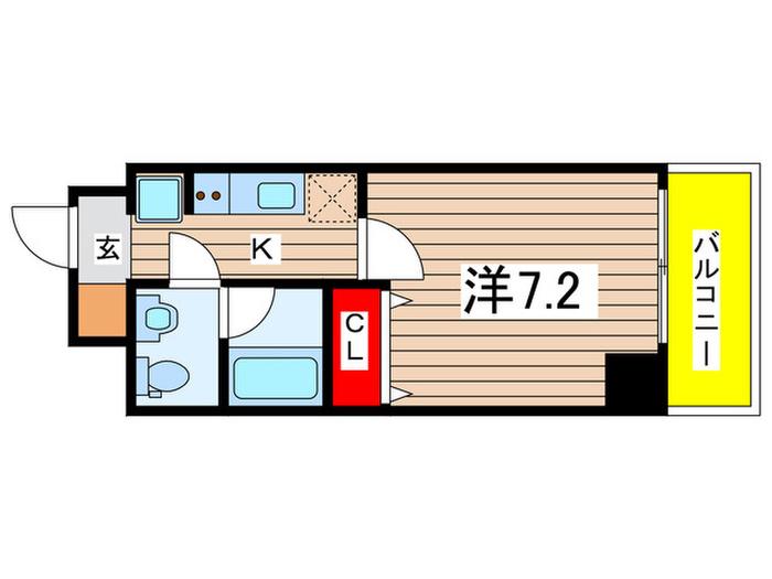 プレール・ドゥーク菊川(1K/5階)の間取り写真
