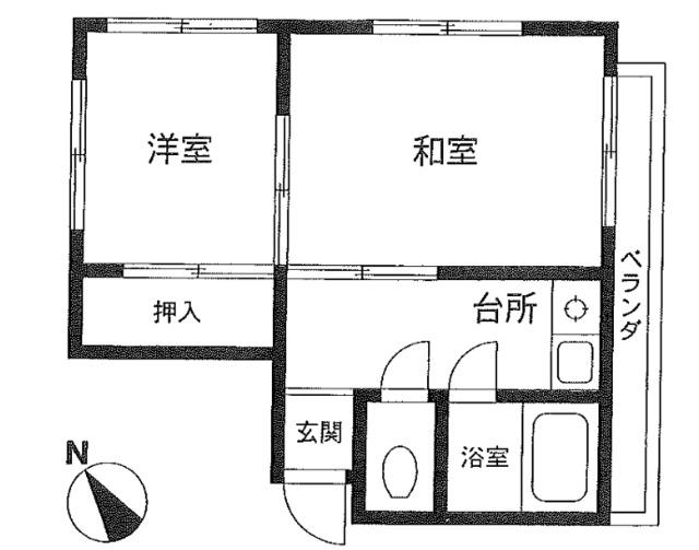 遠藤ビル(2K/3階)の間取り写真