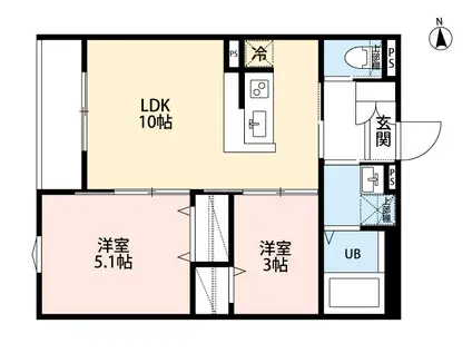 ロボット ホーム 相模原2(2LDK/3階)の間取り写真