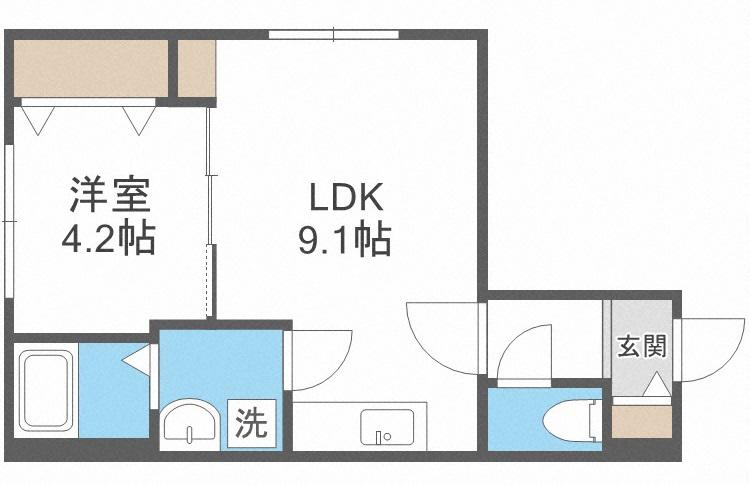 ASTER TOYOHIRA(1LDK/4階)の間取り写真