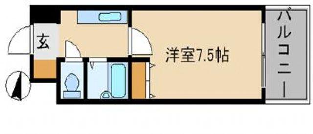 セレッソ竹原(1DK/6階)の間取り写真