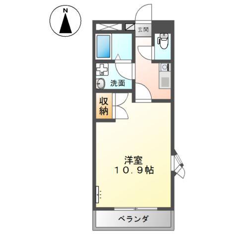 リベルテ北畝(1K/3階)の間取り写真