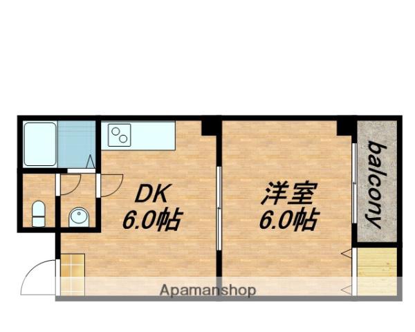 鶴橋ドリームハイツ(1DK/2階)の間取り写真