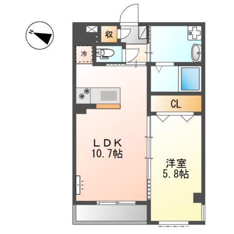 大塚ガーデンプレイス(1LDK/2階)の間取り写真