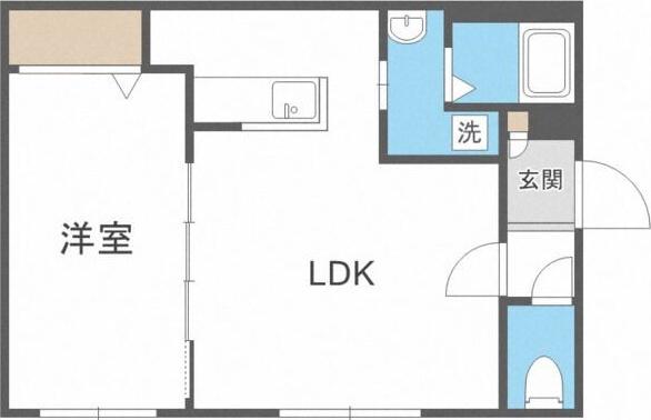 RJ ノース23(1LDK/2階)の間取り写真