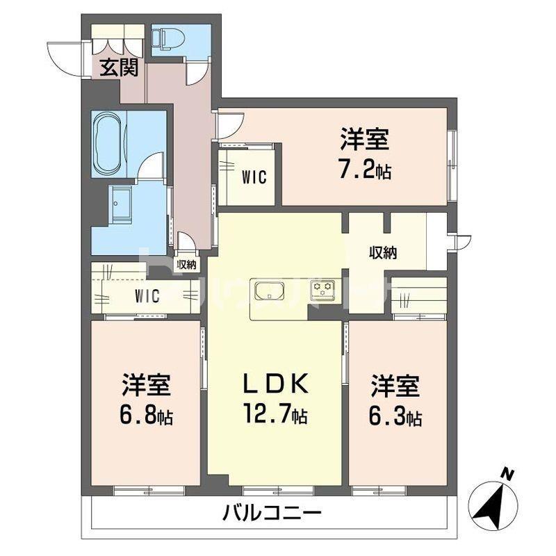 チェリエージョ ストラーダII(3LDK/3階)の間取り写真