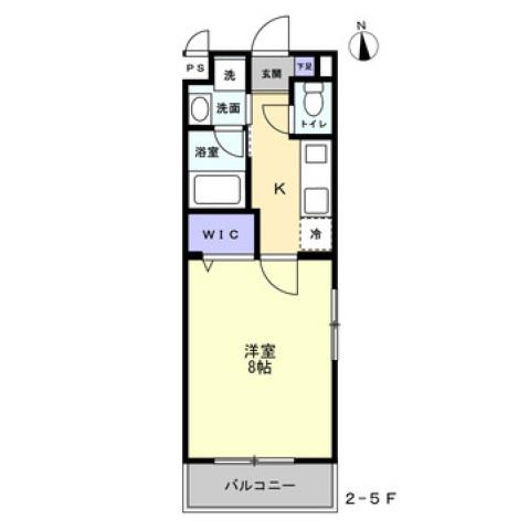 ミモザヒルズ岡山医大南(1K/1階)の間取り写真