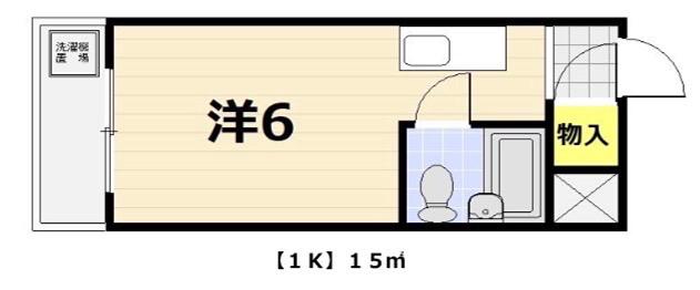 相模ヤングハイム(1K/2階)の間取り写真