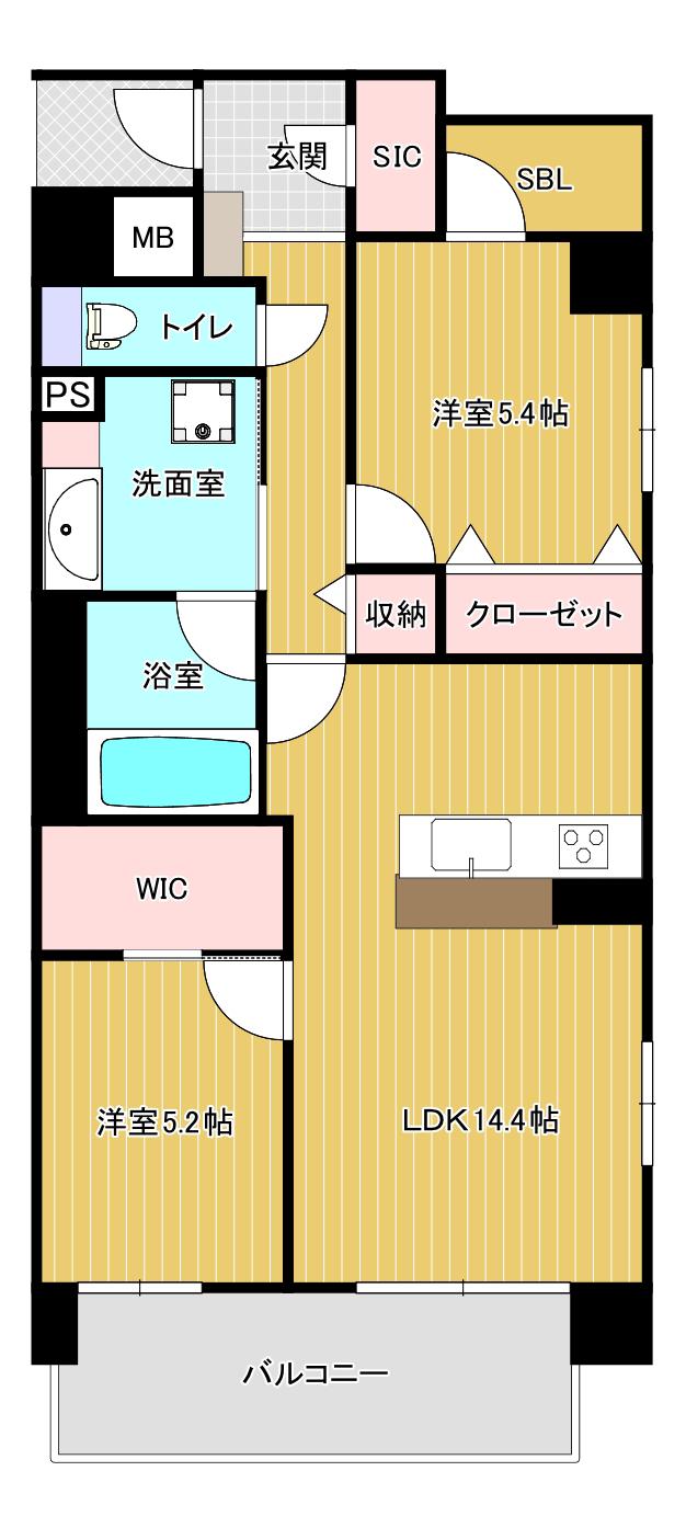 THE GRAND CLASS(2LDK/5階)の間取り写真