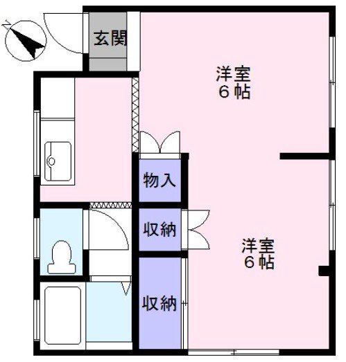 大徳マンション(2K/3階)の間取り写真