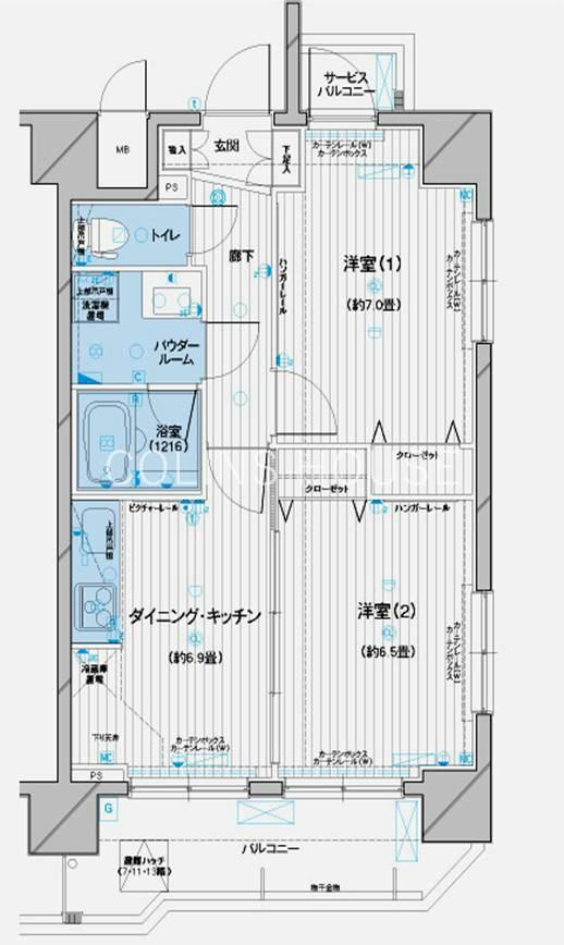 メインステージ元浅草(2DK/10階)の間取り写真