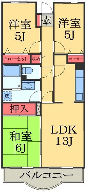 ラフィネ小倉(3LDK/4階)の間取り写真