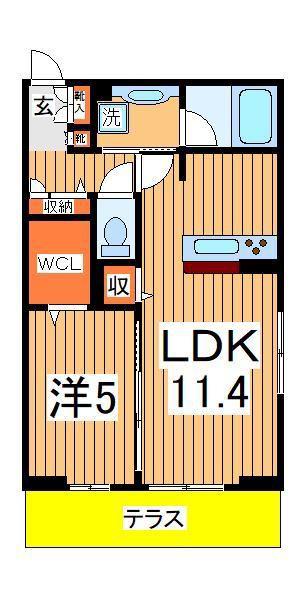 コニフェールⅠ(1LDK/1階)の間取り写真