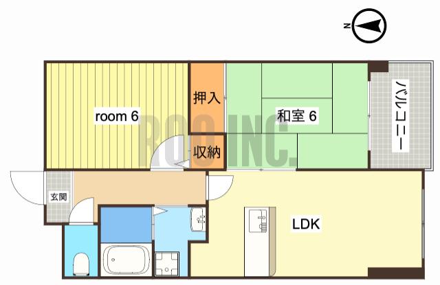 シャトー三和青山(2LDK/3階)の間取り写真