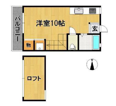 シティベール高良内(ワンルーム/2階)の間取り写真