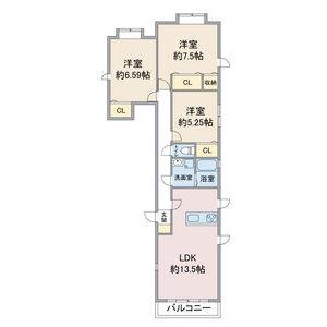 ヒルズ覚王山北(3LDK/1階)の間取り写真