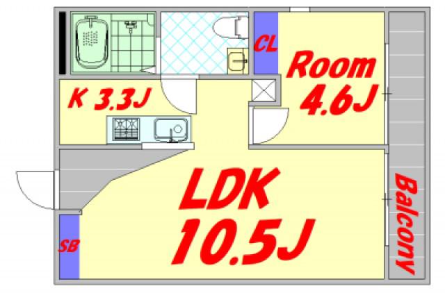 第2コーポ大場(1LDK/2階)の間取り写真