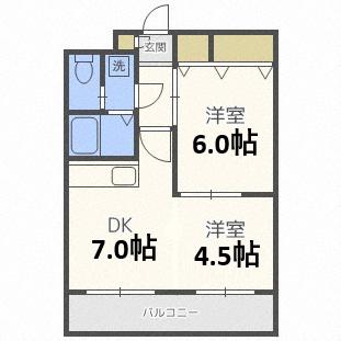 イメージ307(2DK/4階)の間取り写真
