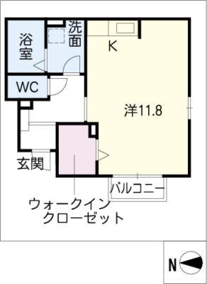 グランメゾン鶴舞B棟(ワンルーム/1階)の間取り写真