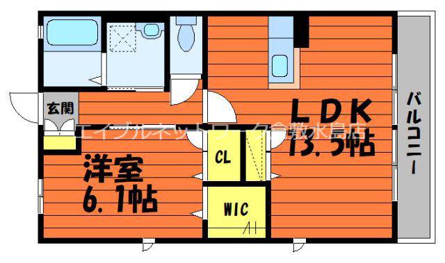 ディアコート I(1LDK/1階)の間取り写真