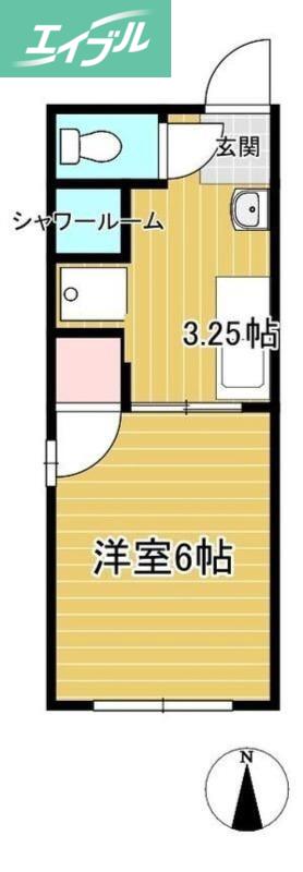 シティハイム西古松(1K/2階)の間取り写真