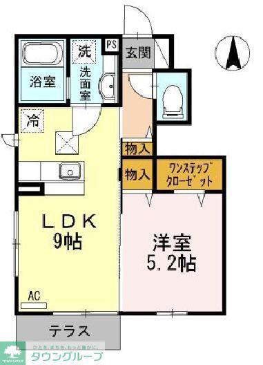 プランドール(1LDK/1階)の間取り写真
