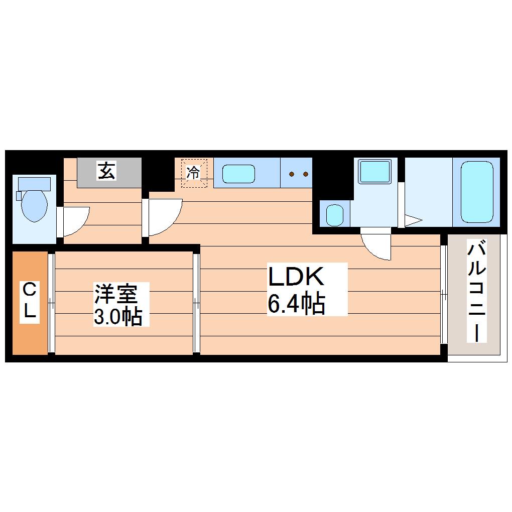 REGALEST F-1(1LDK/3階)の間取り写真