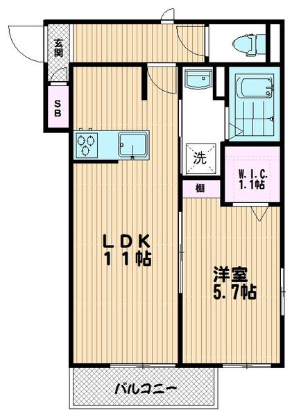 フローラ アスマ(1LDK/3階)の間取り写真