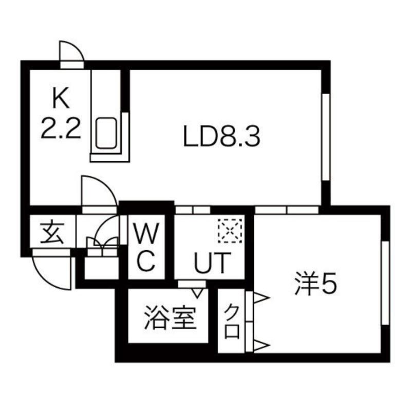 BIRTH(1LDK/3階)の間取り写真