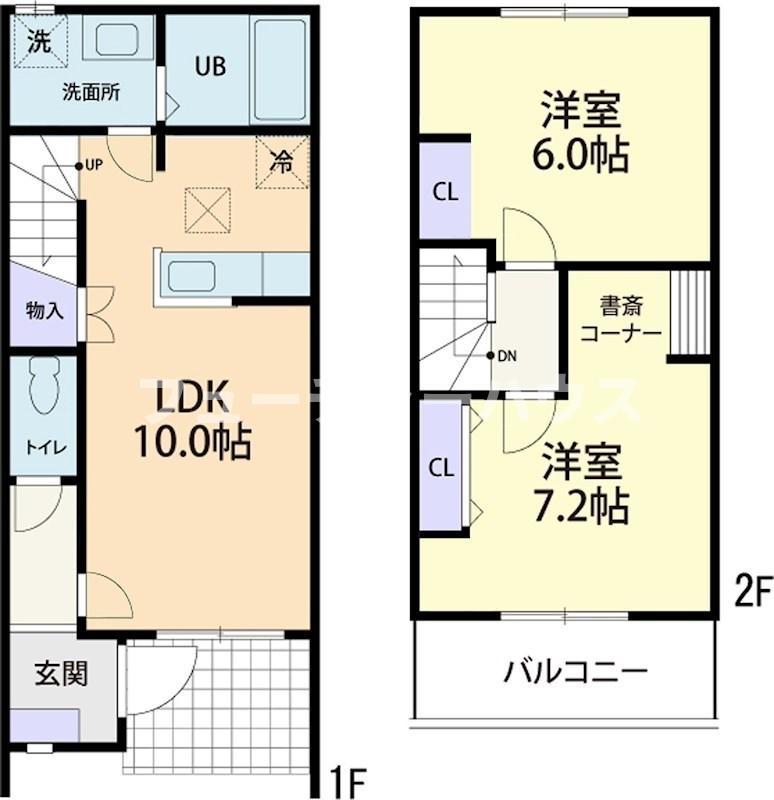 MAISON DE SHINEII(2LDK/1階)の間取り写真