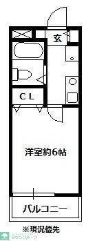 三郷FLATS(1K/3階)の間取り写真