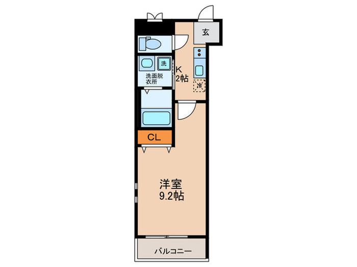 フジパレス岩田町ノース(1K/3階)の間取り写真