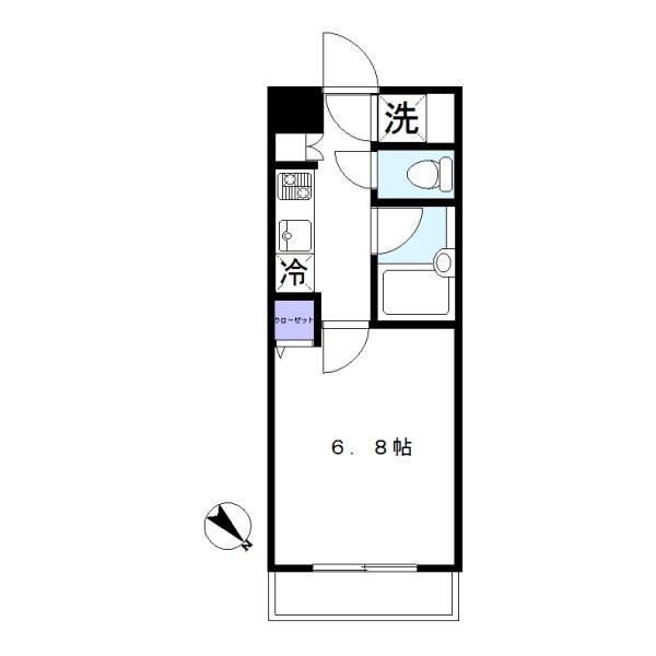 パレステュディオ市ヶ谷(1K/8階)の間取り写真