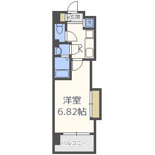 LUXE難波西III(1K/10階)の間取り写真