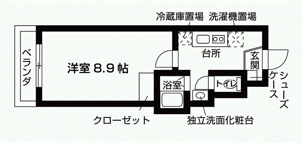 ソル・レヴェンテII(1K/3階)の間取り写真