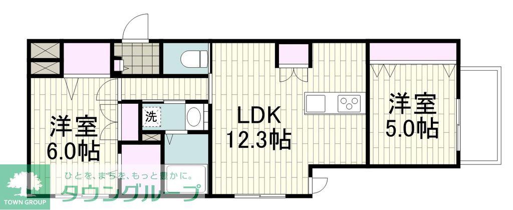 MAISON GREEN NOA(2LDK/1階)の間取り写真