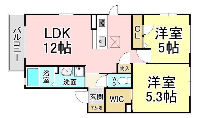 アールエムハイツIV(2LDK/1階)の間取り写真