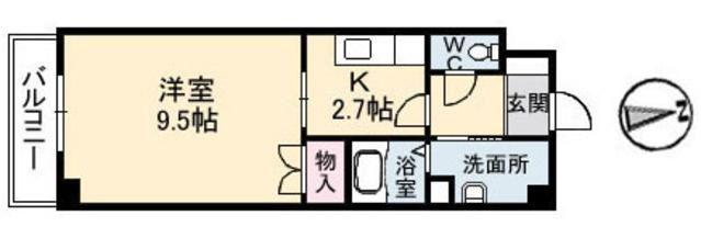 クレール光が丘(1K/4階)の間取り写真