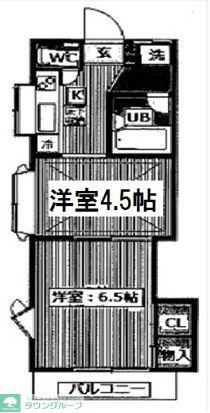 ラヴィ一越(2K/1階)の間取り写真