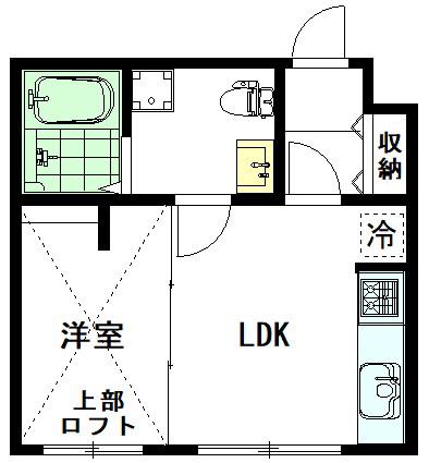 ビジュー三鷹レジデンス(1LDK/2階)の間取り写真