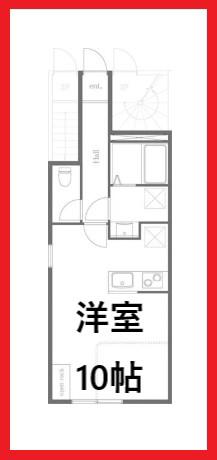 江北リーベルタス(ワンルーム/1階)の間取り写真