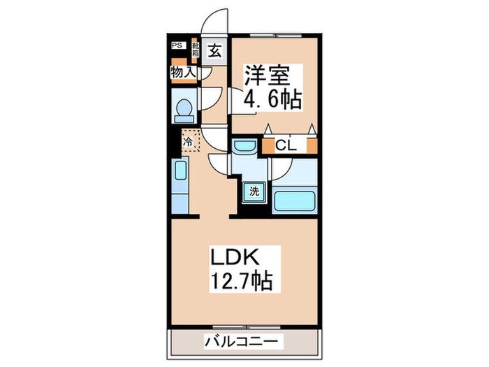コーリング(1LDK/2階)の間取り写真