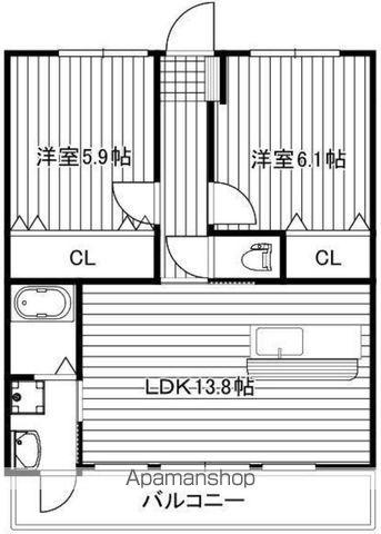 PASSEGE(2LDK/2階)の間取り写真