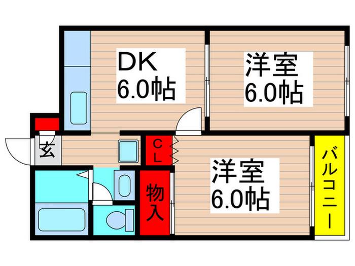 第10オグラハイコーポ(2DK/4階)の間取り写真