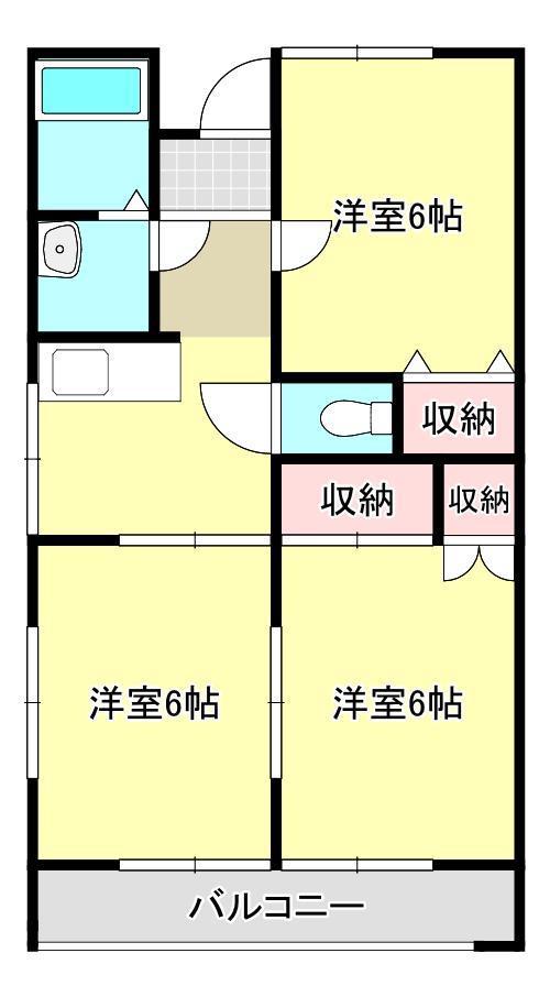 USKコーポ(3K/1階)の間取り写真